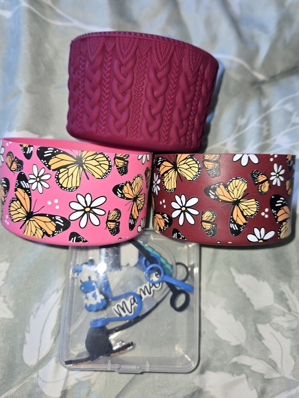 Stanley Tumbler Boots And Straw Toppers.